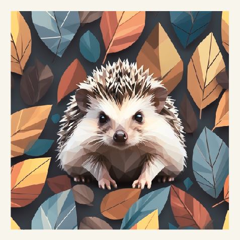 hedgehog greeting card geo-art
